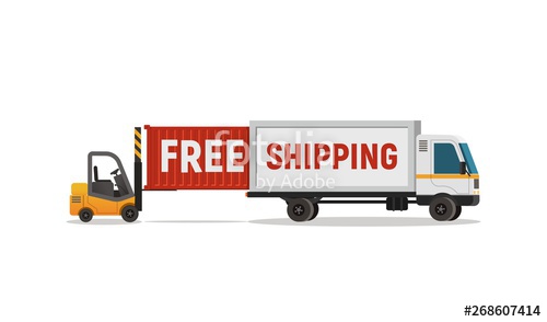 500x294 Isolated Cartoon Loader Unloads The Truck Vector Object Free