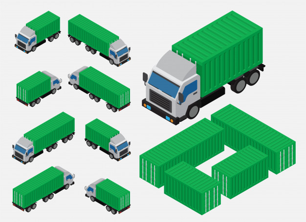 626x455 Isometric Shipping Container Truck Vector Vector Premium Download