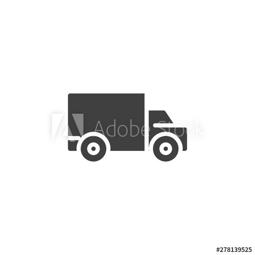 500x500 Moving, Shipping Truck Vector Icon Filled Flat Sign For Mobile