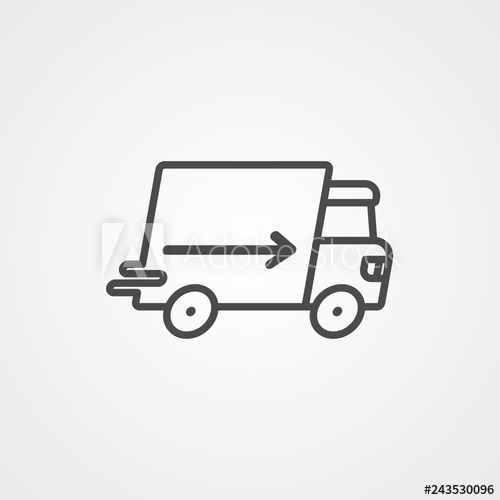 500x500 Shipping Truck Vector Icon Sign Symbol