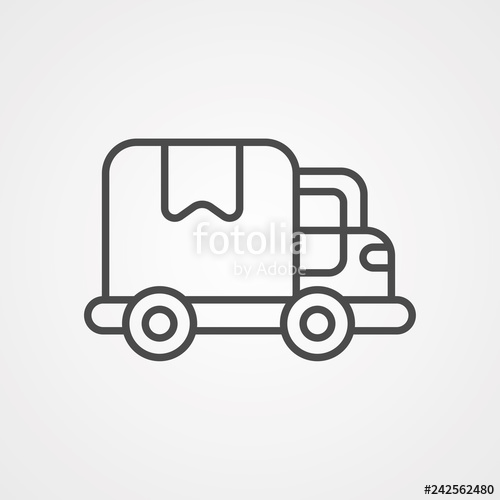 500x500 Shipping Truck Vector Icon Sign Symbol Stock Image And Royalty