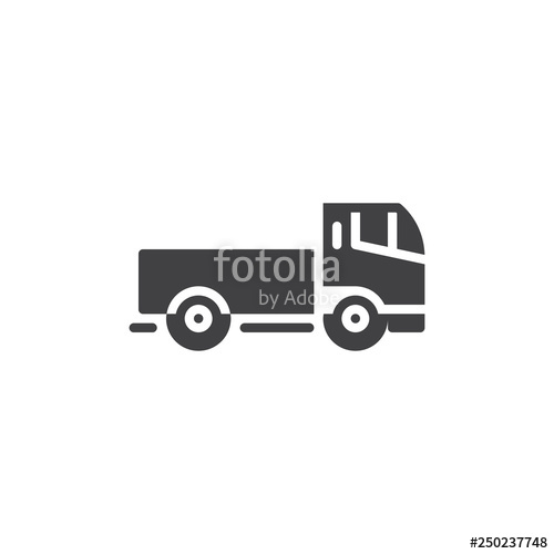 500x500 Construction Vehicle Truck Vector Icon Filled Flat Sign