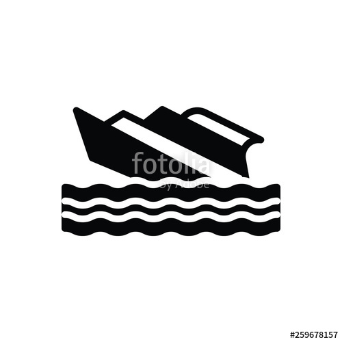 500x500 Black Solid Icon For Shipwreck Stock Image And Royalty Free