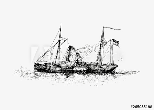 500x357 Shipwreck Vintage Drawing