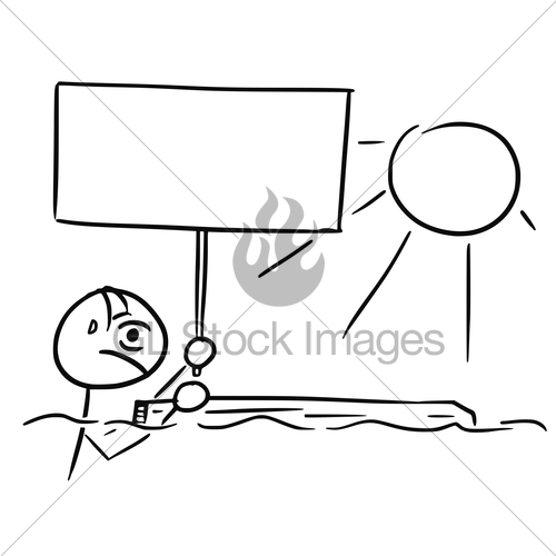 500x500 Vector Stick Man Cartoon Of Shipwreck Survivor Castaway S Gl