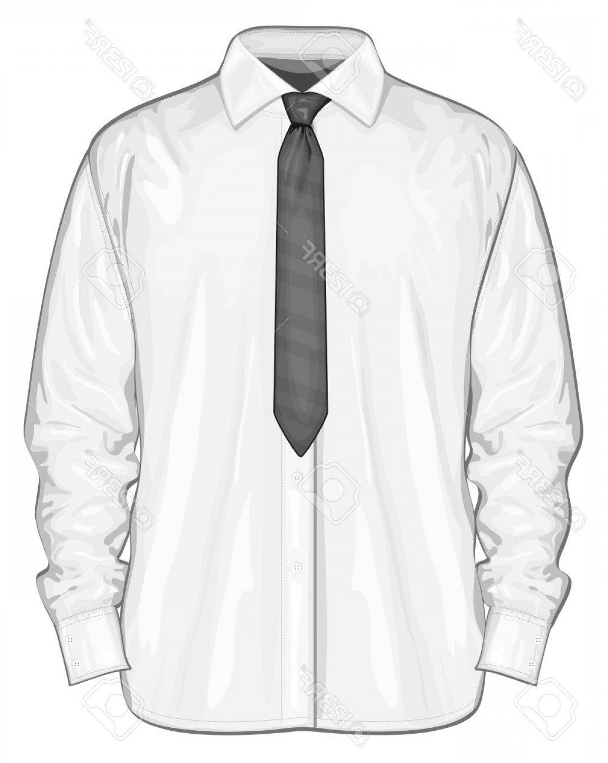 1242x1560 Photovector Illustration Of Dress Shirt Button Down With Neckties