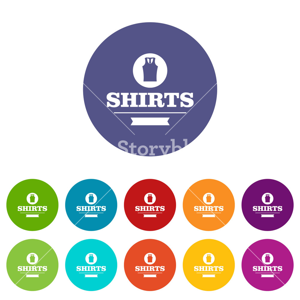1000x1000 Shirt Icons Color Set Vector For Any Web Design On White
