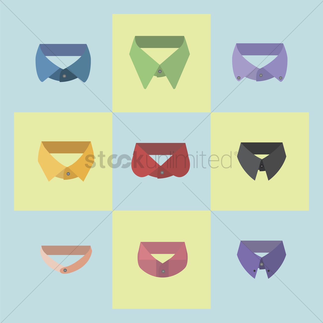 1300x1300 Free Types Of Shirt Collars Vector Image