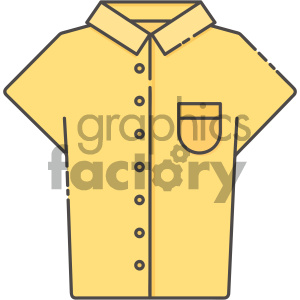 300x300 Yellow Collar Shirt Vector Art Clipart Royalty Free Gif, Png