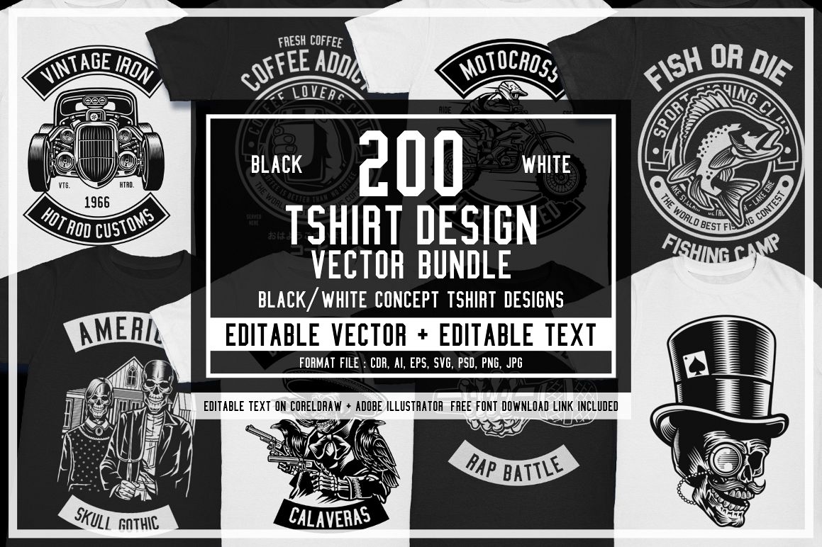 1159x772 Vector Tshirt Designs Bw Concept