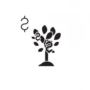 300x300 Dollar Tree Outline Icon Vector Newwaysys