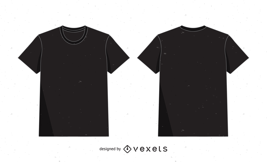 900x546 T Shirt Mockup Template In Black Over White