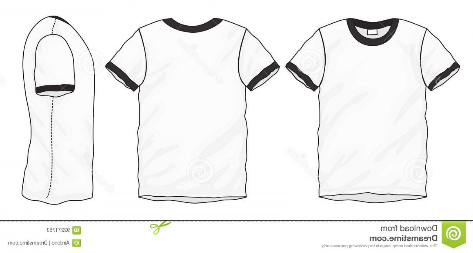 1560x835 Stock Illustration Black White Ringer T Shirt Design Template