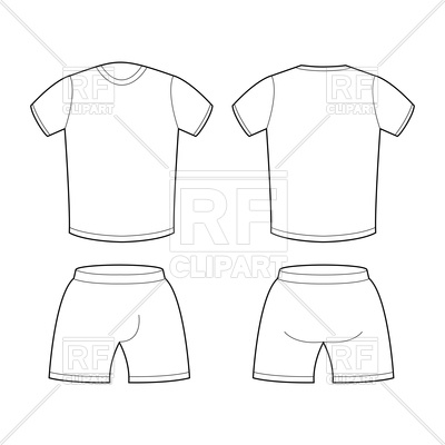 400x400 T Shirt And Shorts Outlines Vector Image Of Silhouettes, Outlines