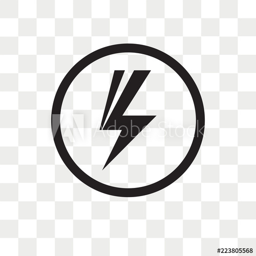 500x500 Shock Vector Icon Isolated On Transparent Background, Shock Logo