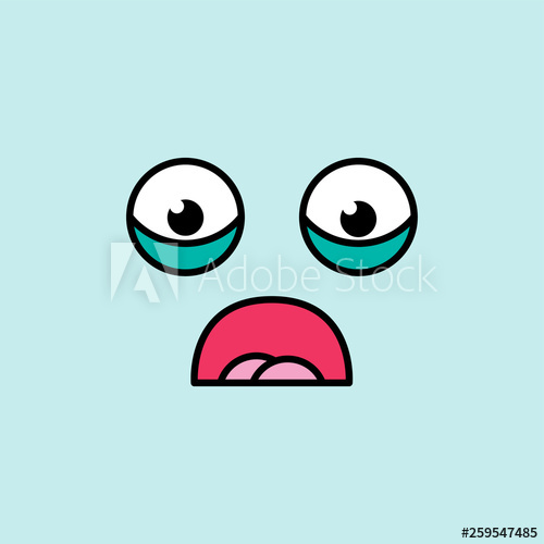 500x500 Shocked, Scared Emoji Vector Illustration