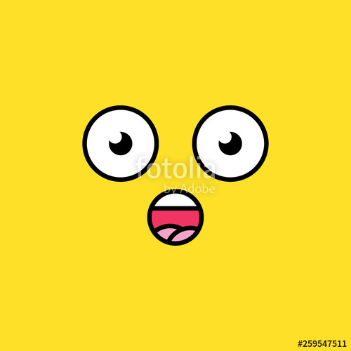 500x500 Surprised, Shocked Emoji Vector Illustration Stock Image