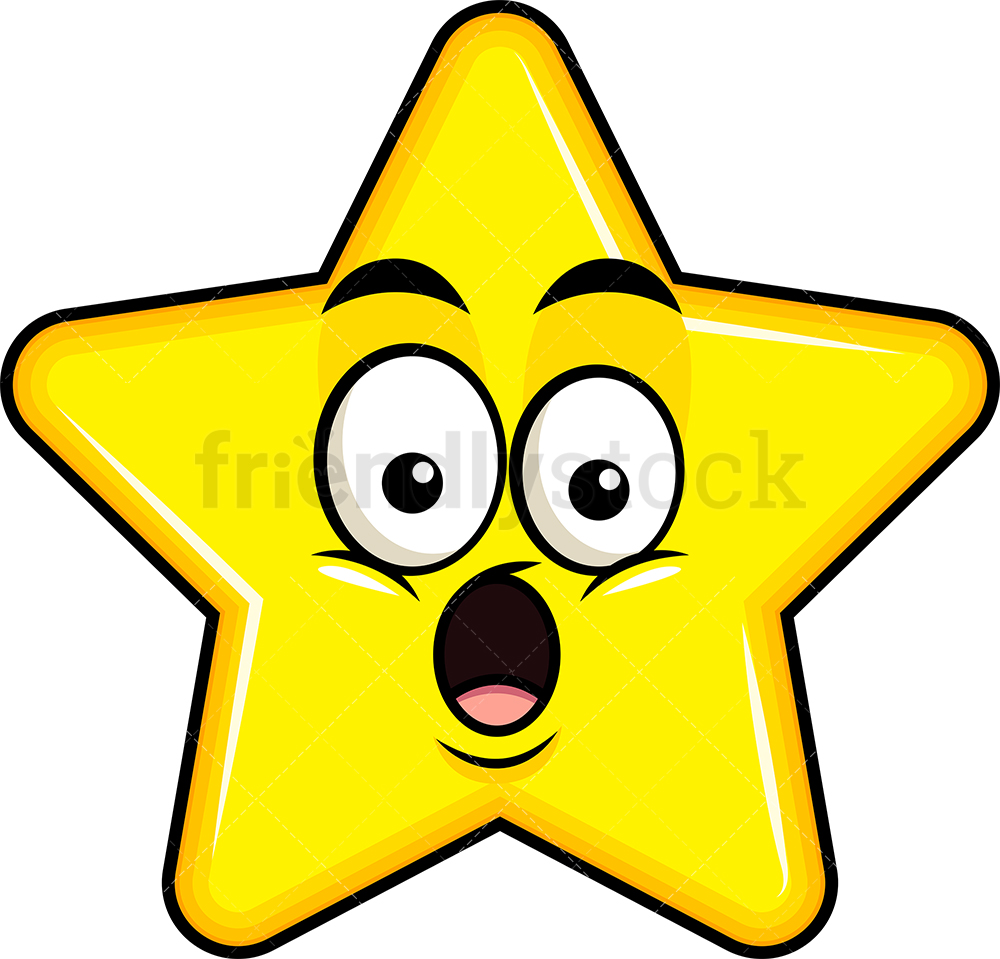 1000x959 Surprised Star Emoji Cartoon Clipart Vector