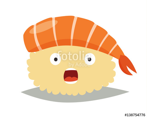 500x404 Sashimi Surprised Emoji Vector Illustration Cute Shocked Sushi