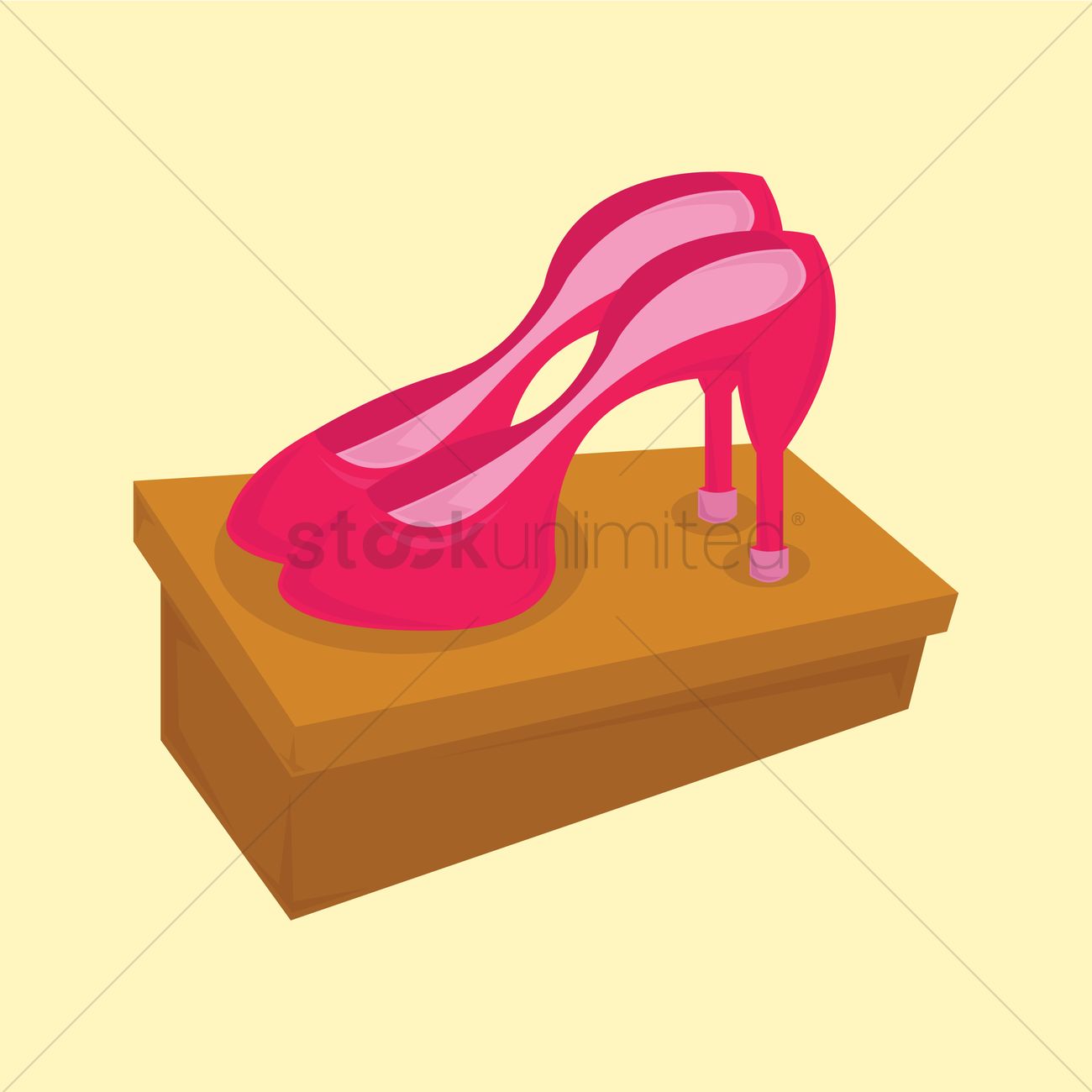 A Pair Of Women's Shoes On The Shoe Box Vector Image 1300x1300 A Pair Of Women's Shoes On The Shoe Box Vector Image
