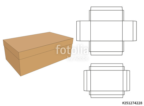 Shoe Box With Die Cut Template Design Stock Image And Royalty 500x367 Shoe Box With Die Cut Template Design Stock Image And Royalty