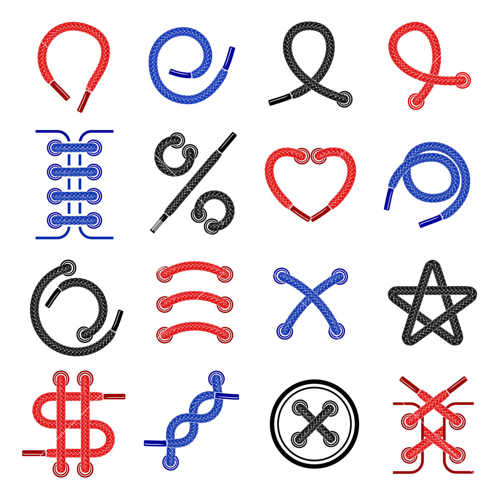 1000x1000 Shoes Lace Icons Set Simple Illustration Of Shoes Lace Vector