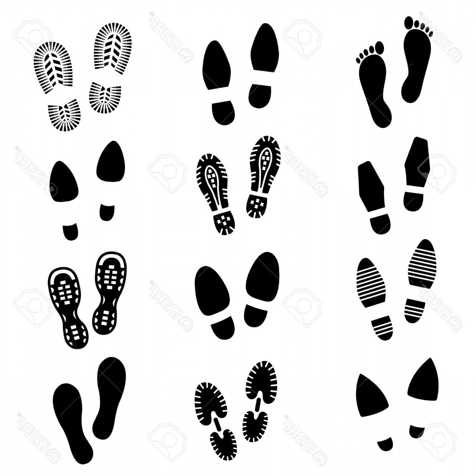 Photostock Vector Footprints And Shoes Footmark Vector Silhouette 1558x1560 Photostock Vector Footprints And Shoes Footmark Vector Silhouette