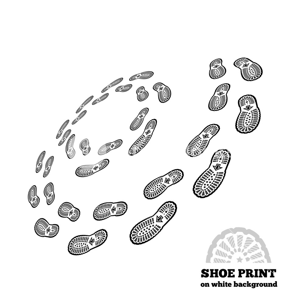 Shoe Print Vector Illustration On White Background Royalty Free 1000x1000 Shoe Print Vector Illustration On White Background Royalty Free