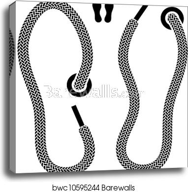 Vector Shoelace Shoe Print Symbols, Canvas Print Barewalls 382x390 Vector Shoelace Shoe Print Symbols, Canvas Print Barewalls