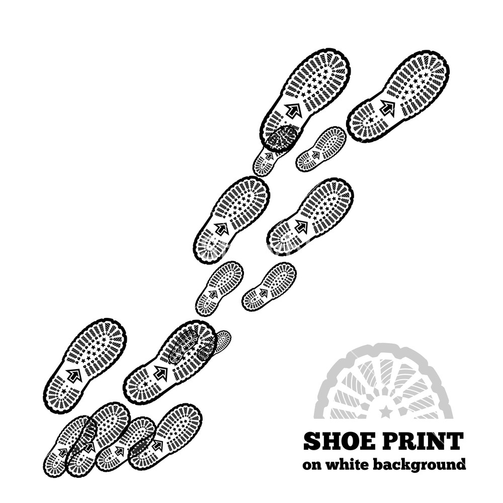 Shoe Print Vector Illustration On White Background Royalty Free 1000x1000 Shoe Print Vector Illustration On White Background Royalty Free