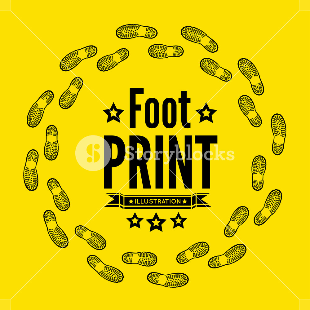 Shoe Print Vector Illustration On Yellow Background Royalty Free 1000x1000 Shoe Print Vector Illustration On Yellow Background Royalty Free
