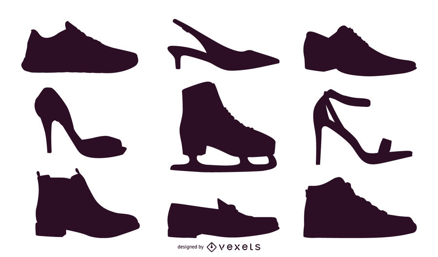 900x529 Shoe Vectors Silhouettes