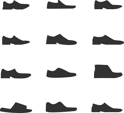 435x395 Shoes Men Icon Silhouette Vector Icon Set Premium Clipart