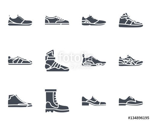500x400 Sneakers Shoes Silhouette Icon Stock Image And Royalty Free
