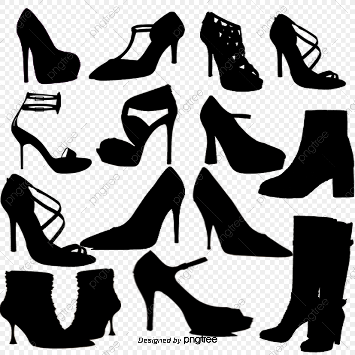 1200x1200 Vector Black Silhouette Of Shoes, Black Vector, Silhouette Vector