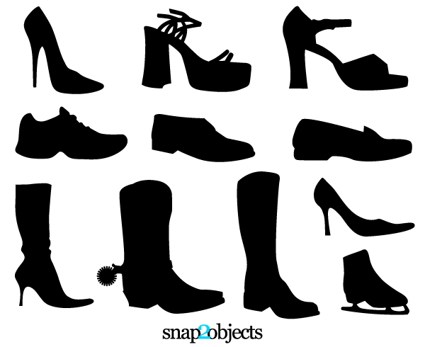 600x490 Vector Shoe Silhouettes Download Free Vector Art Free Vectors