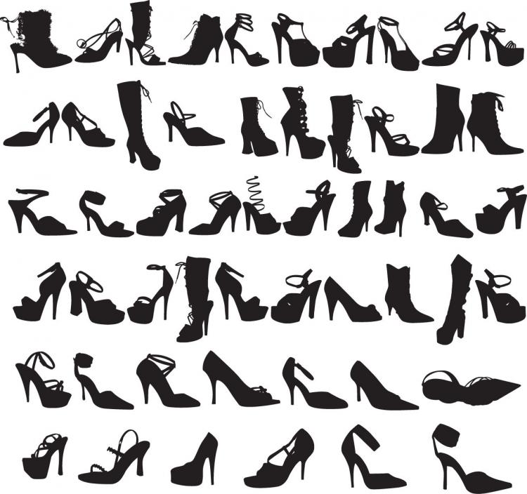 750x704 Beauty Fashion Shoes Silhouettes Graphic