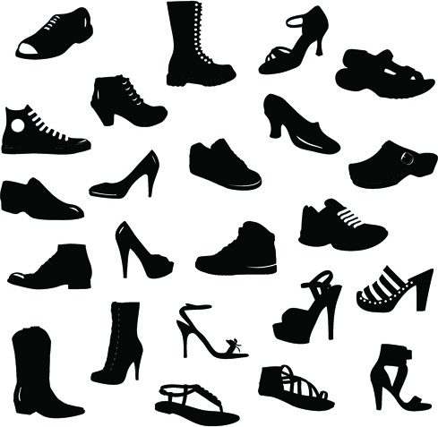 489x477 Different Shoes Design Vector Silhouette Free Vector