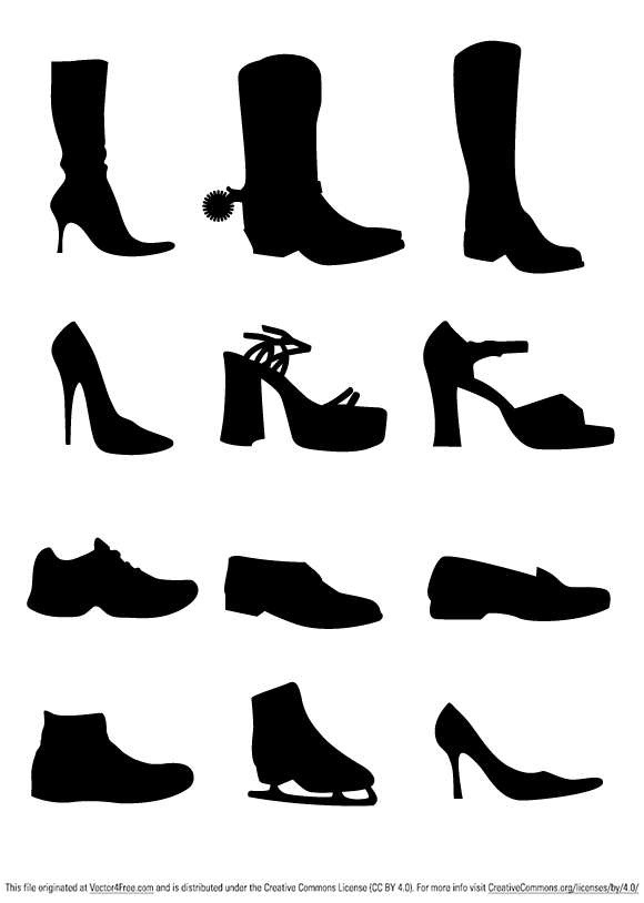 580x814 Free Shoe Vectors Silhouettes Files, Vectors Graphics