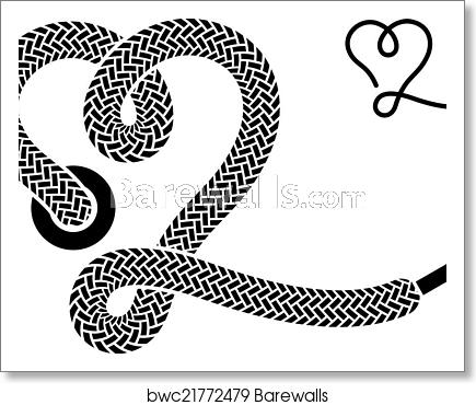 435x370 Vector Shoe Lace Heart Symbol, Art Print Barewalls Posters