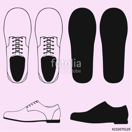 500x500 Shoes With Shoelace Vector Silhouette Stock Image And Royalty