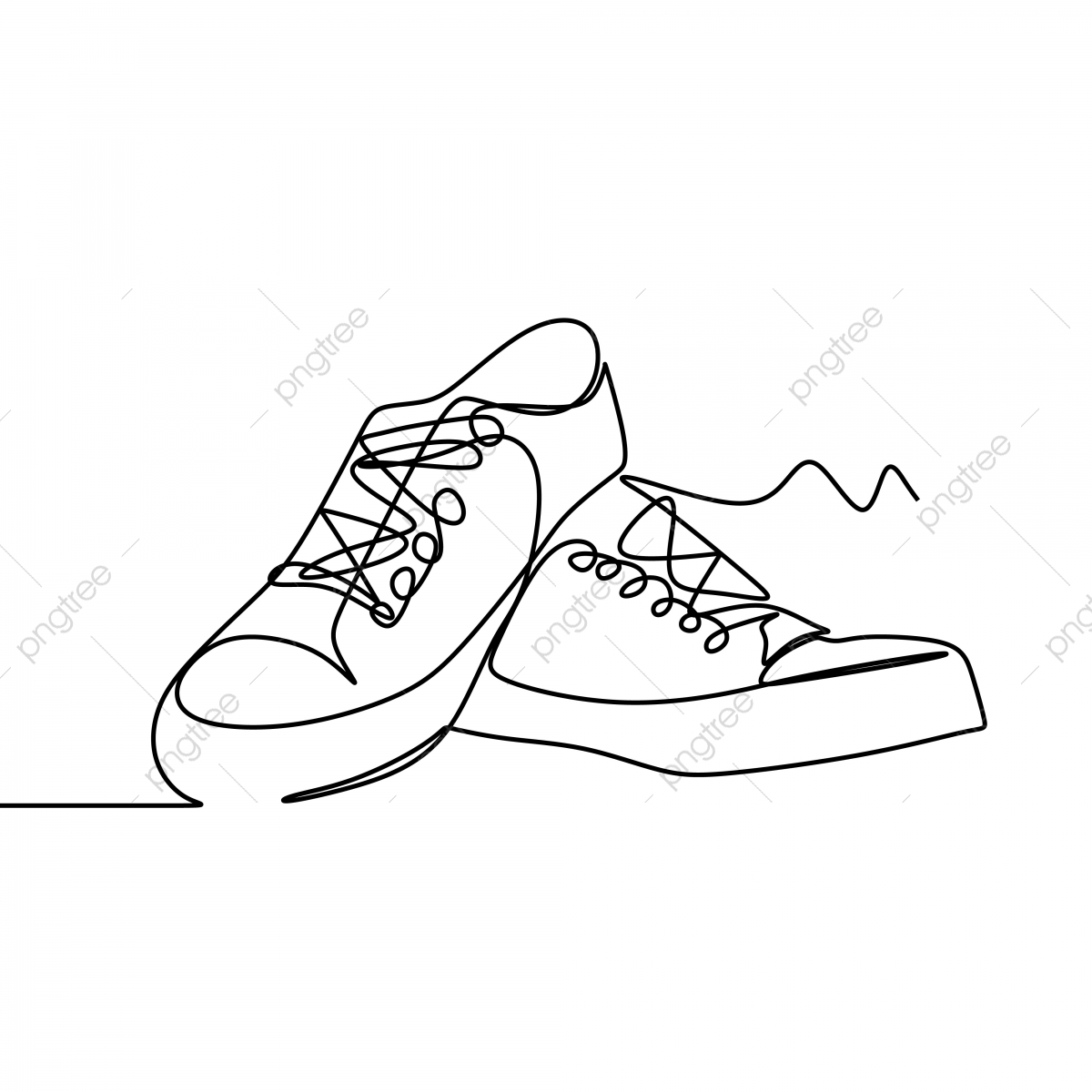 1200x1200 One Line Drawing Of A Shoes Vector Illustration, Drawing