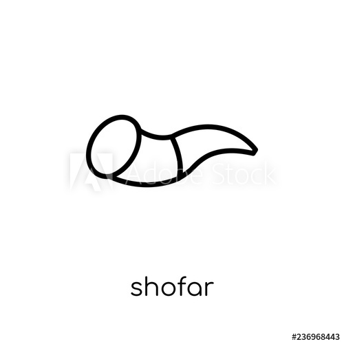 500x500 Shofar Icon Trendy Modern Flat Linear Vector Shofar Icon On White