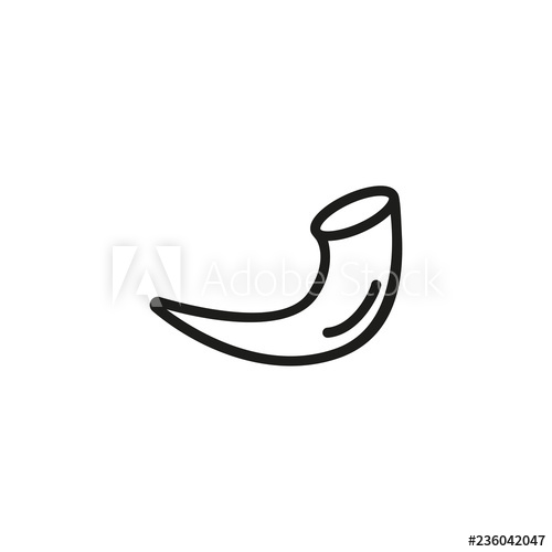 500x500 Shofar Line Icon Horn, Musical Instrument, Jewish Celebrations