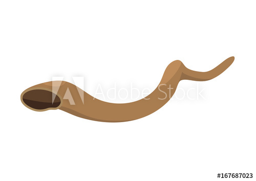 500x354 Vector Flat Style Illustration For Jewish Community Kudu Shofar