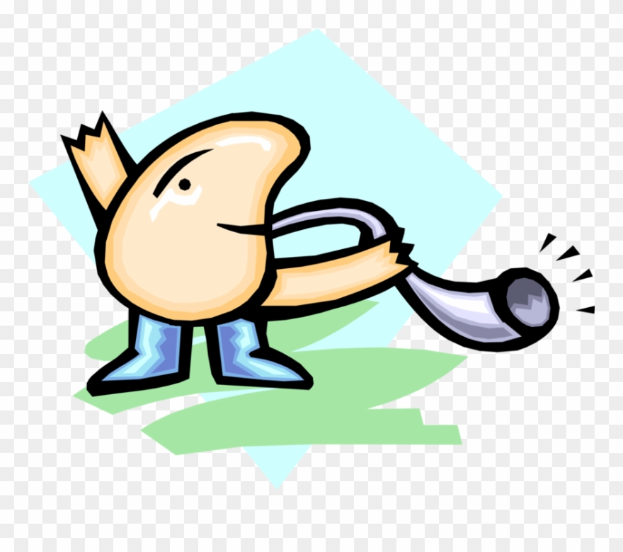 880x780 Vector Illustration Of Horn Blower Blows His Shofar Clipart