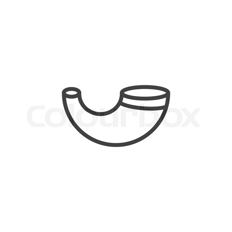 800x800 Yom Kippur Horn Shofar Outline Icon Stock Vector Colourbox