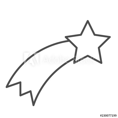 500x500 Shooting Star Thin Line Icon Falling Star Vector Illustration