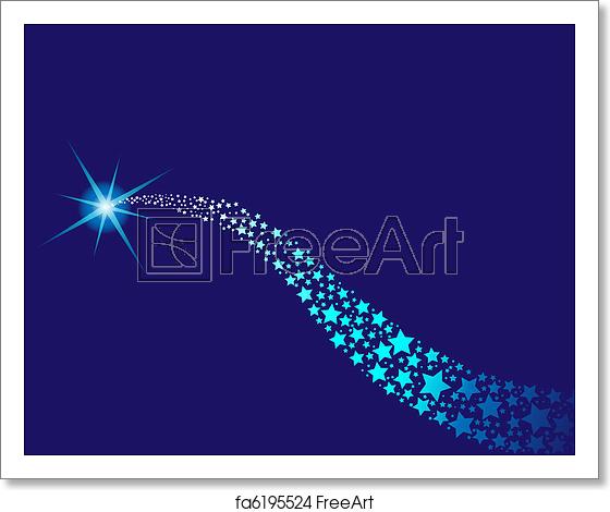 560x470 Free Art Print Of Vector Blazing Comet, Shooting Star Colorful