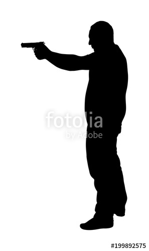 297x500 Man With Gun Shooting Vector Silhouette Illustration Hunter